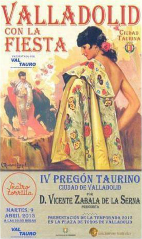 Cartel en el que se anuncia el Pregón Taurino de Valladolid
