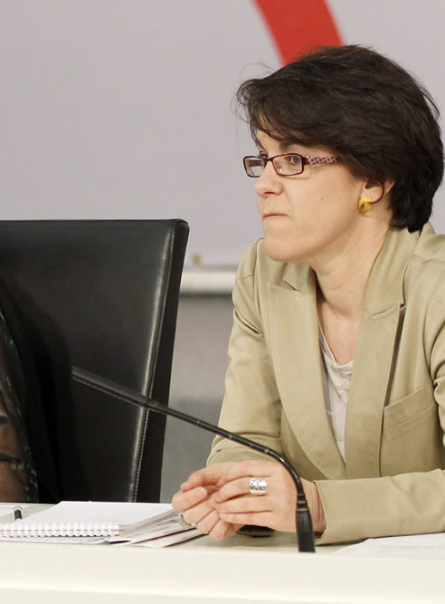La secretaria de Igualdad del PSOE, Purificación Causapié en un acto el partido.