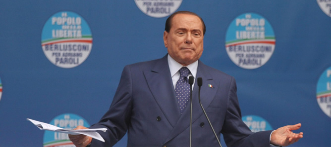 Silvio Berlusconi, durante una comparecencia en Brescia el 17 de julio