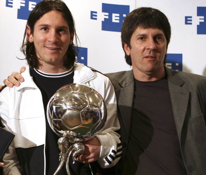 Leo Messi y su padre Jorge