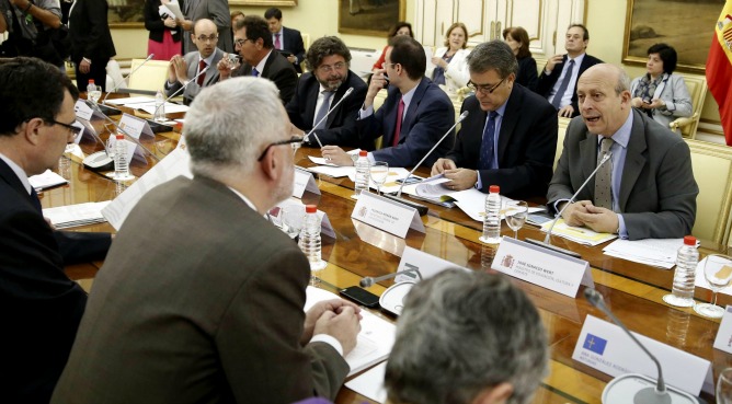 José Ignacio Wert durante la reunión que mantuvo con los responsables autonómicos de política universitaria