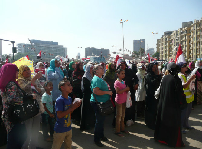 Mujeres en la plaza Tahrir