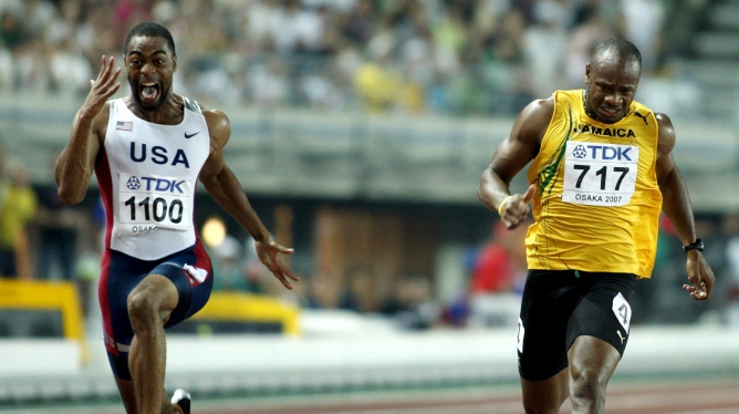 El estadounidense Tyson Gay (9.75) y el jamaicano Asafa Powell (9.88) son dos de los mejores atletas mundiales del año en los 100 metros