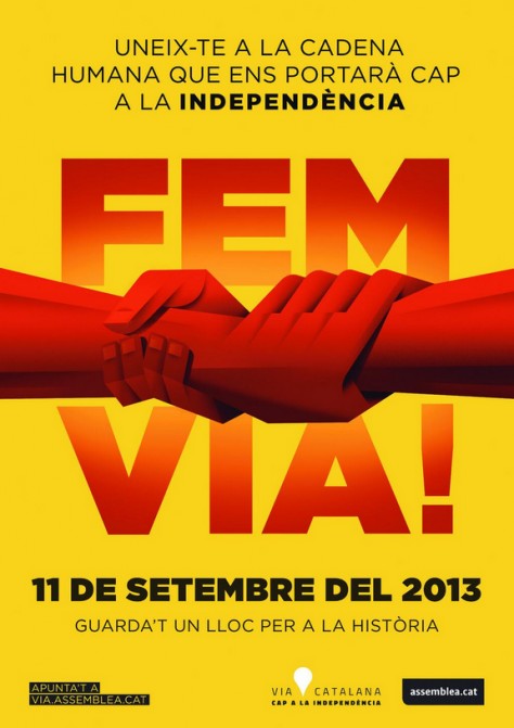 El cartel de la "Via catalana", la cadena humana por las independencia convocada para el 11 de septiembre