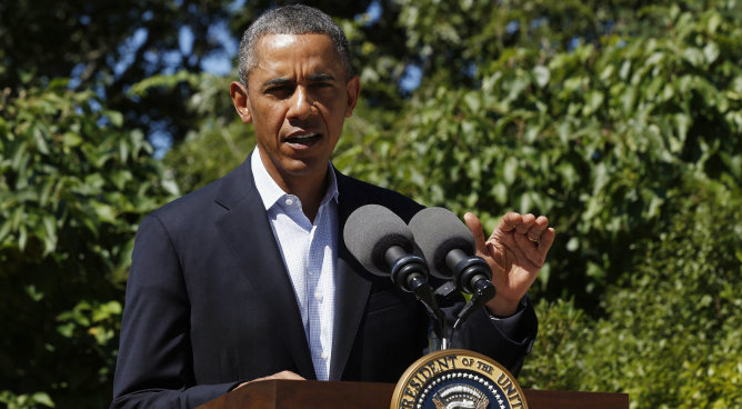 El presidente de EEUU, Barack Obama, durante su declaración acerca de la violencia en Egipto