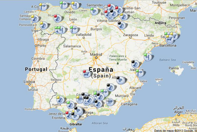 Mapa del tráfico de España