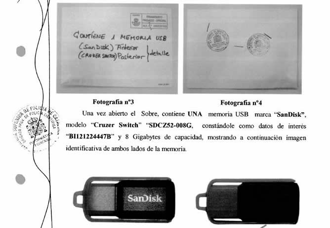 El USB que una persona no identificada dejó en una papelera de la plaza Urquinaona de Barcelona que contenía la grabación íntegra