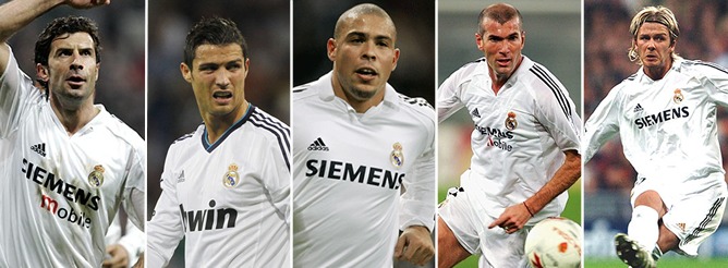 Figo, Cristiano, Ronaldo, Zidane y Beckham, los galácticos del Real Madrid