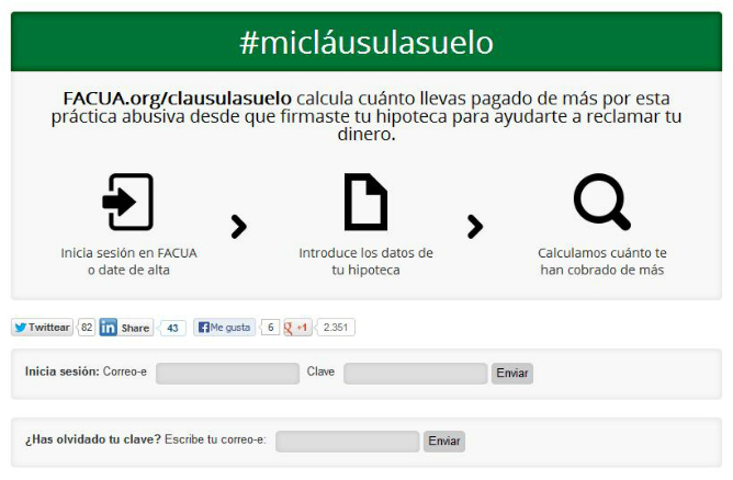 Facua lanza #micláusulasuelo para calcular el sobrecoste de las hipotecas con suelo