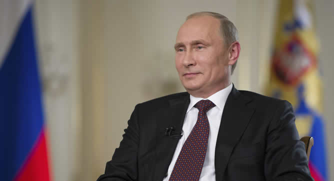 Vladimir Putin en una entrevista concedida a la agencia de noticias estadounidense Associated Press y a la televisión rusa First Channel