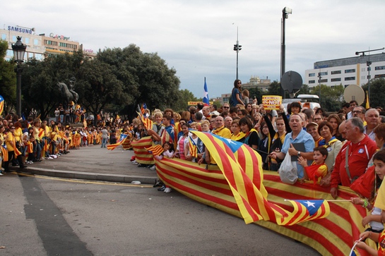 FOTOGALERIA: La Via Catalana a l'alçada de la Plaça Catalunya de Barcelona