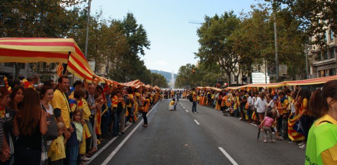 La Via Catalana al Passeig de Gràcia de Barcelona