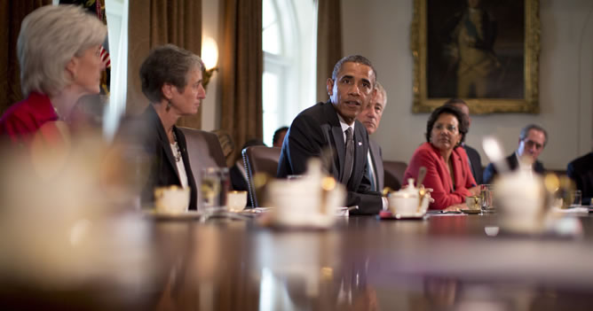 El presidente Barack Obama durante una reunión de gabinete en la Casa Blanca.