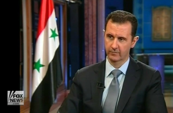 Al Assad durante la entrevista