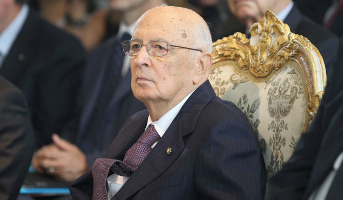 El presidente de la República, Giorgio Napolitano, durante un evento en el Día Europeo de la cultura judía