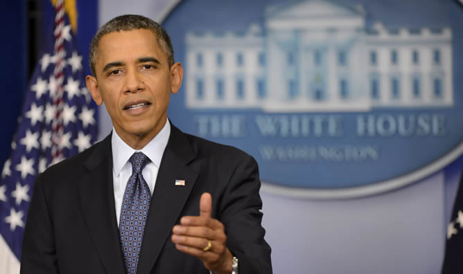 El presidente de Estados Unidos, Barack Obama durante una rueda de prensa celebrada en la Casa Blanca, Washington