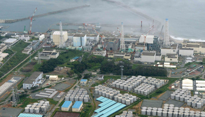 Una vista aérea que muestra la planta de TEPCO