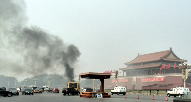 La plaza de Tiananmen de Pekín, en el momento del incidente