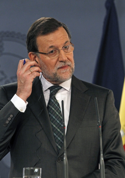 El presidente del Gobierno, Mariano Rajoy, durante la rueda de prensa tras la XXIII Cumbre Hispano-Francesa