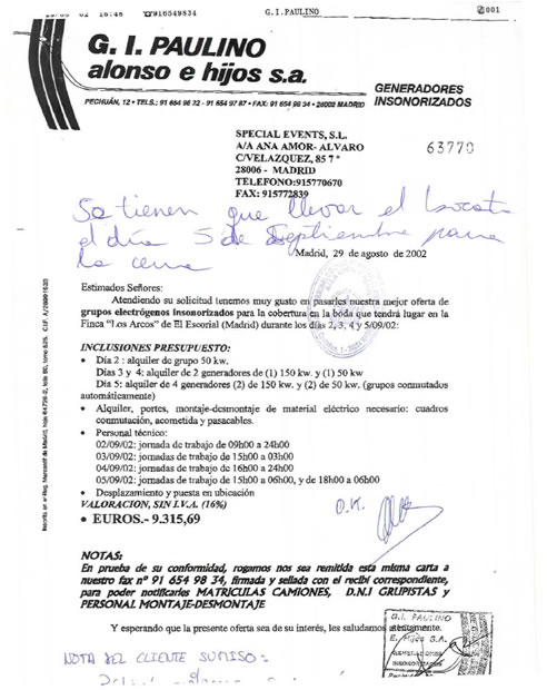 FOTOGALERIA: Las facturas de la boda de Ana Aznar