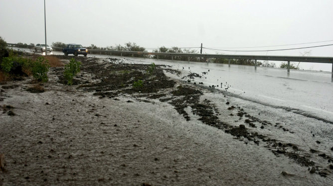 Imagen que dejaron las intensas lluvias el pasado 2 de diciembre en La Frontera (El Hierro)