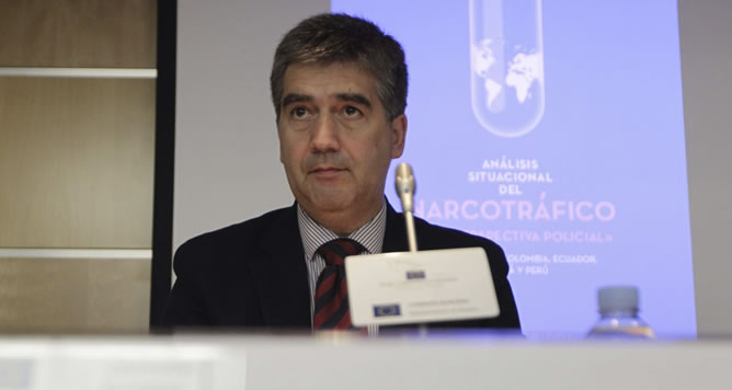 El director general de la Policía Nacional, Ignacio Cosidó, durante la presentación del "Análisis situacional del narcotráfico: Una perspectiva policial"