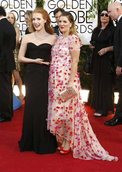 Las actrices Jessica Chastain y Drew Barrymore, en la alfombra roja