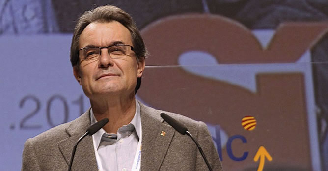 El presidente de la Generalitat y líder de Convergència, Artur Mas, durante su intervención en el Consell Nacional del partido.