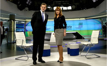 Rajoy y Gloria Lomana, antes de empezar la entrevista en Antena 3
