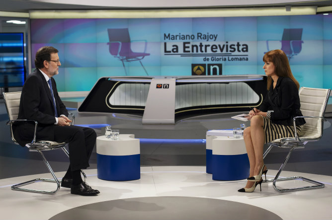 Mariano Rajoy durante su entrevista con Gloria Lomana