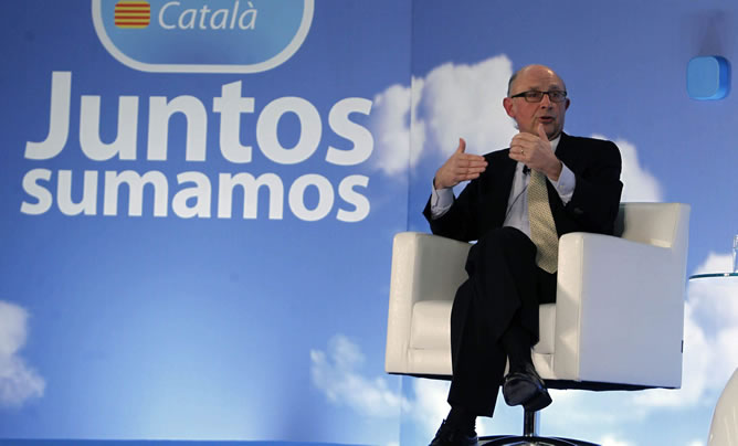 Cristóbal Montoro, en la convención del PP catalán
