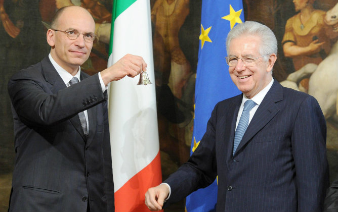Enrico Letta junto a Mario Monti en una imagen de archivo