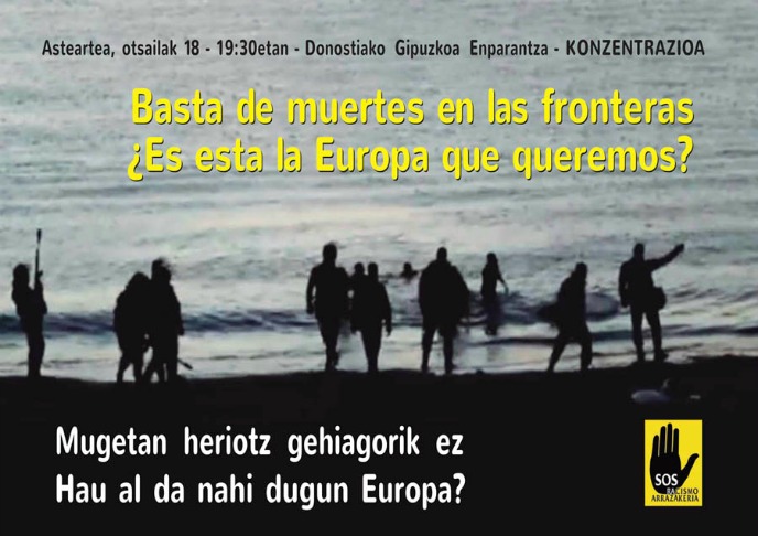 SOS Racismo convoca una concentración por la tragedia de Ceuta