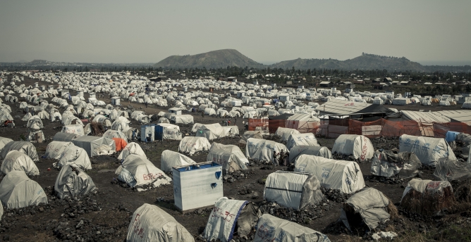 Un campo de refugiados en Kibu del Norte (RDC).