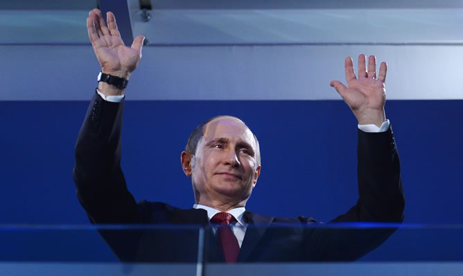 Vladimir Putin, durante el acto de clausura de los Juegos paralímpicos de Sochi este pasado domingo