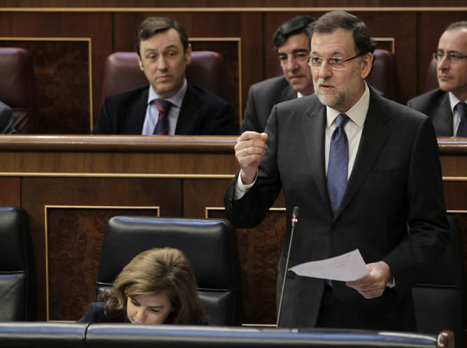 Mariano Rajoy, durante una intervención en la sesión de control al Gobierno en el Congreso