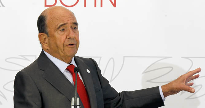 El presidente de la Fundación Botín, Emilio Botín, durante la presentación de la memoria correspondiente al año 2014 de esta institución