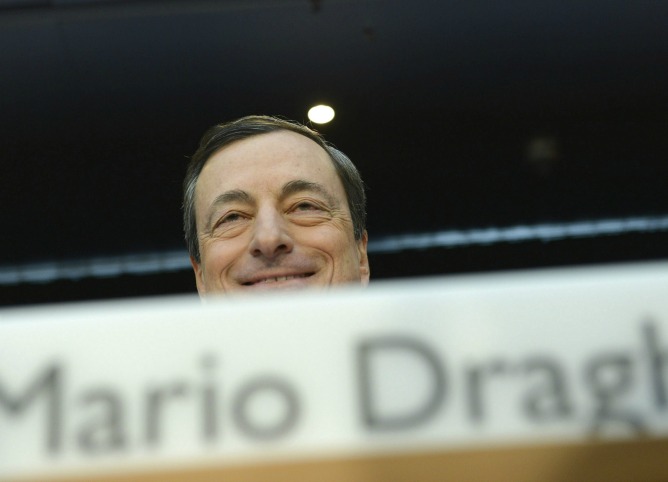 El presidente del Banco Central Europeo (BCE), Mario Draghi, durante una rueda de prensa en la sede del organismo en Fráncfort, Alemania