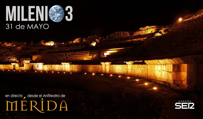 Milenio 3 desde el Anfiteatro Romano de Mérida