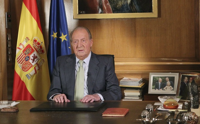 Imagen del discurso en el que el rey Juan Carlos ha anunciado oficialmente su abdicación