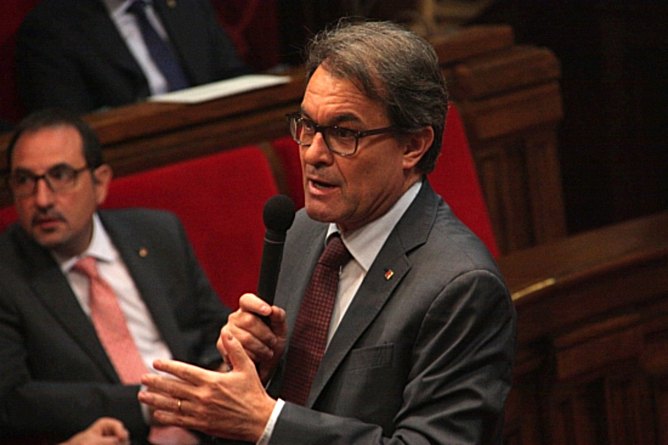 Artur Mas, en la sesión de control del Parlament de Catalunya
