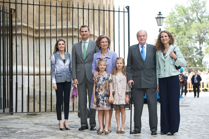 Parte de la familia real, días antes del anuncio de la abdicación de don Juan Carlos