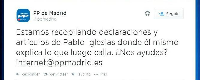 Tweet del PP de Madrid