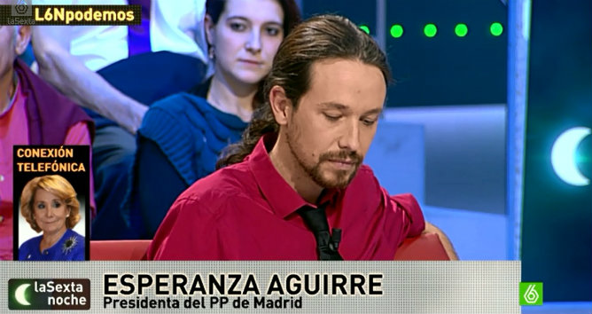Pablo Iglesias y Esperanza Aguirre en 'laSexta noche'