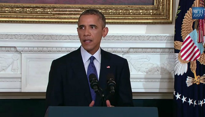 El presidente de EEUU anuncia, en la Casa Blanca, la operación militar en Irak
