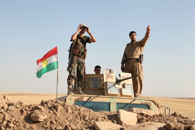 Fuerzas kurdas en territorios ocupados por el Estado Islámico.