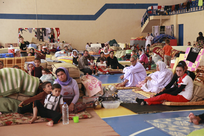 Desplazados de la minoría yazidi, refugiados en la provincia iraquí de Dohuk
