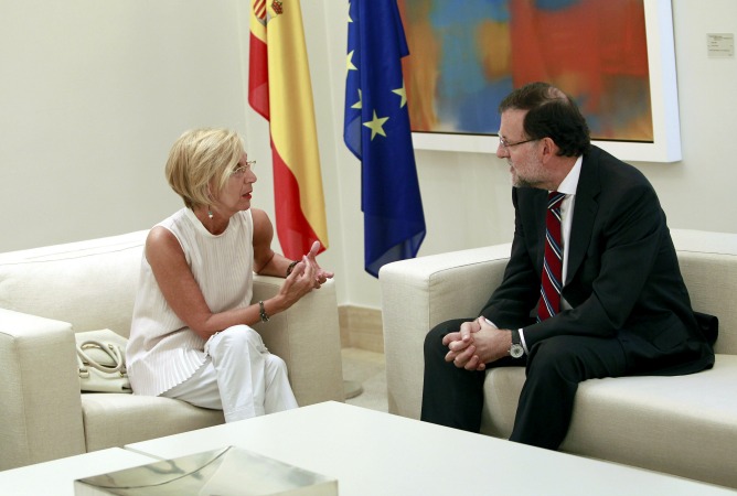 La líder de UPyD, Rosa Díez, y el presidente del Gobienro, Mariano Rajoy, en La Moncloa.
