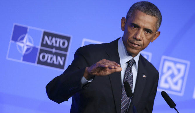 El presidente de Estados Unidos, Barack Obama, en la segunda jornada de la cumbre de la OTAN en Gales (Reino Unido).