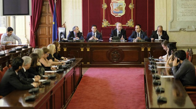 La Junta de Gobierno del Ayuntamiento de Málaga en la reunión de esta mañana